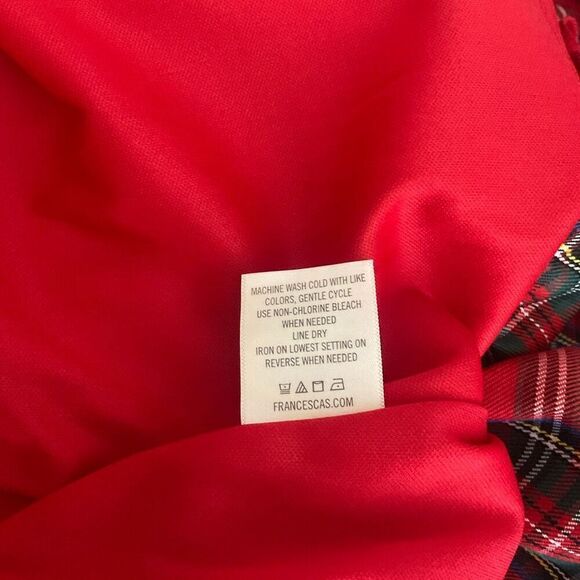 Blue Rain Women XS Red Plaid Ballon Sleeve Baby Doll Mini Dress Peasant Cottage - Picture 14 of 15